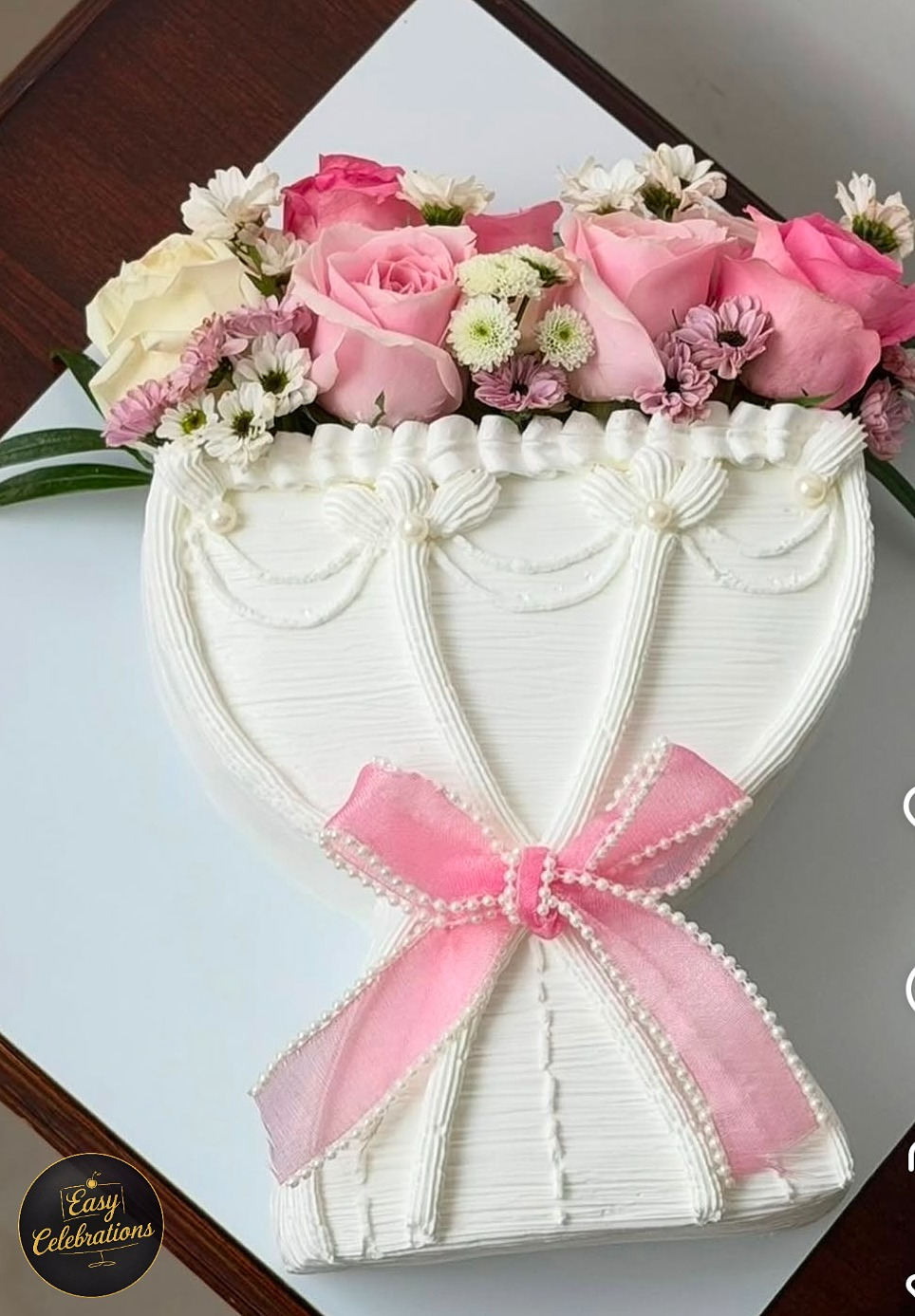 Pink Rose Bouquet Cake