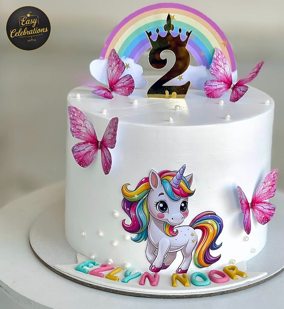 Rainbow Unicorn Birthday Cake