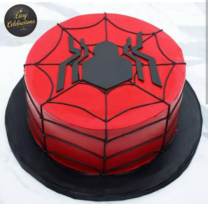 Red & Black Spider Web Cake