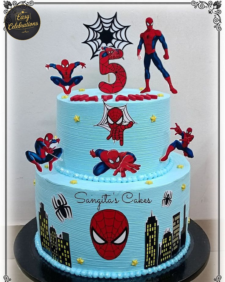 Spider-Man 2-Tier Birthday Cake