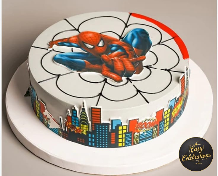 Spiderman Web-Themed Designer Cake