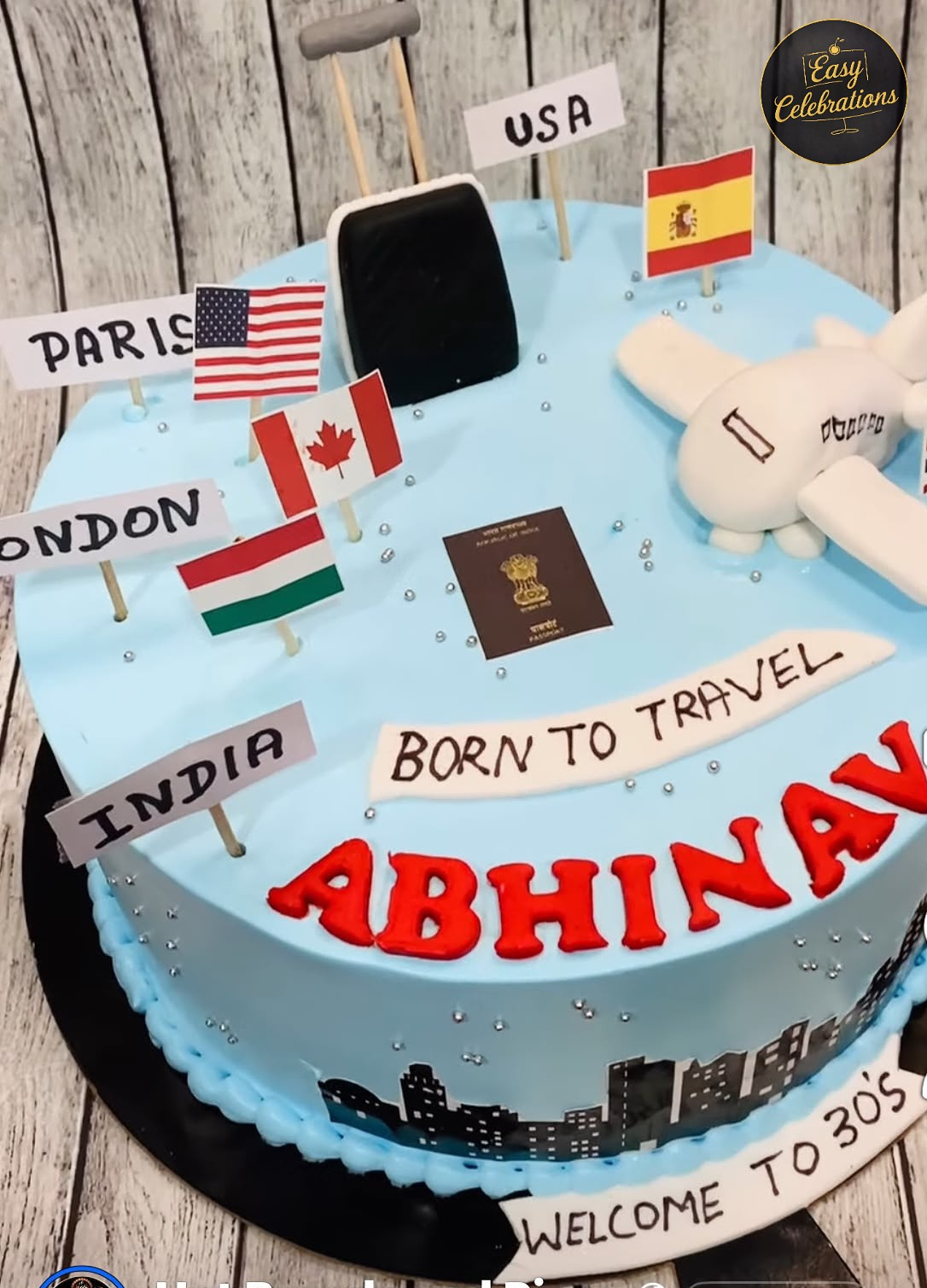 Travel-Themed Cake
