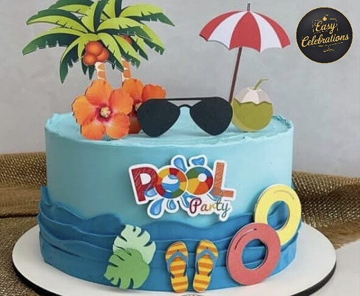 Tropical Pool Party Cake