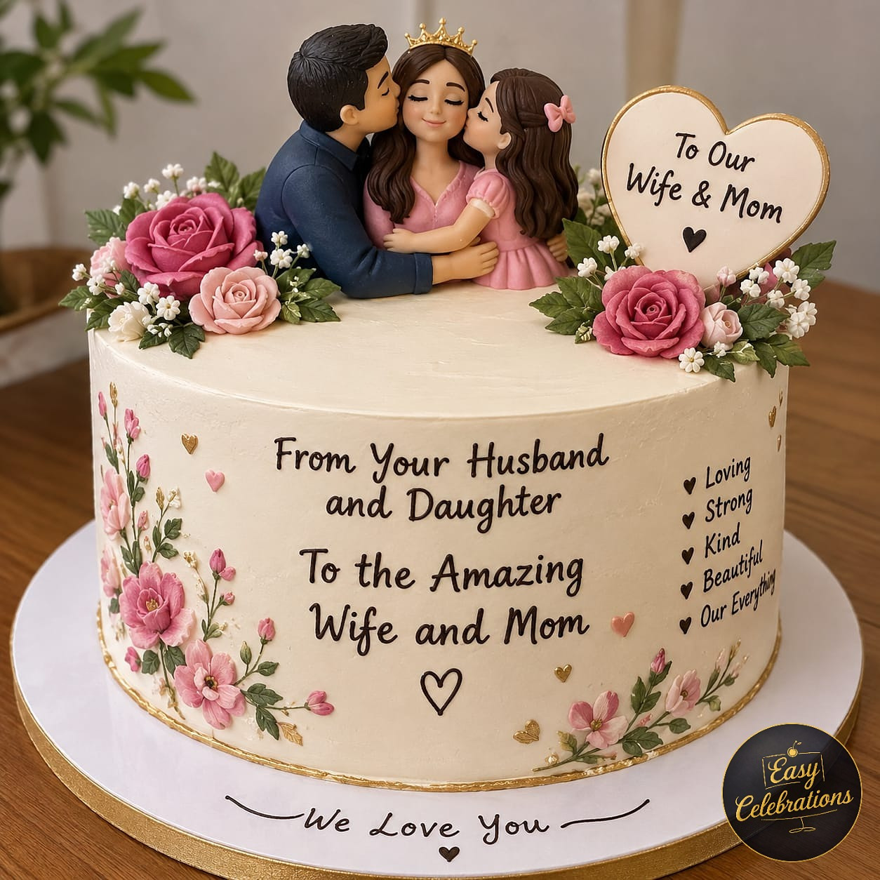 Wife & Mom Floral Cake